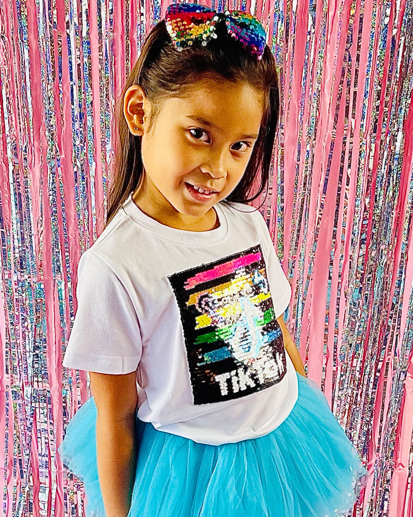 TIK TOK SEQUIN PATCH T-SHIRT