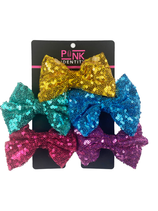 5 PIECE SEQUIN BOW SET