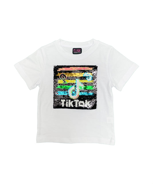 TIK TOK SEQUIN PATCH T-SHIRT