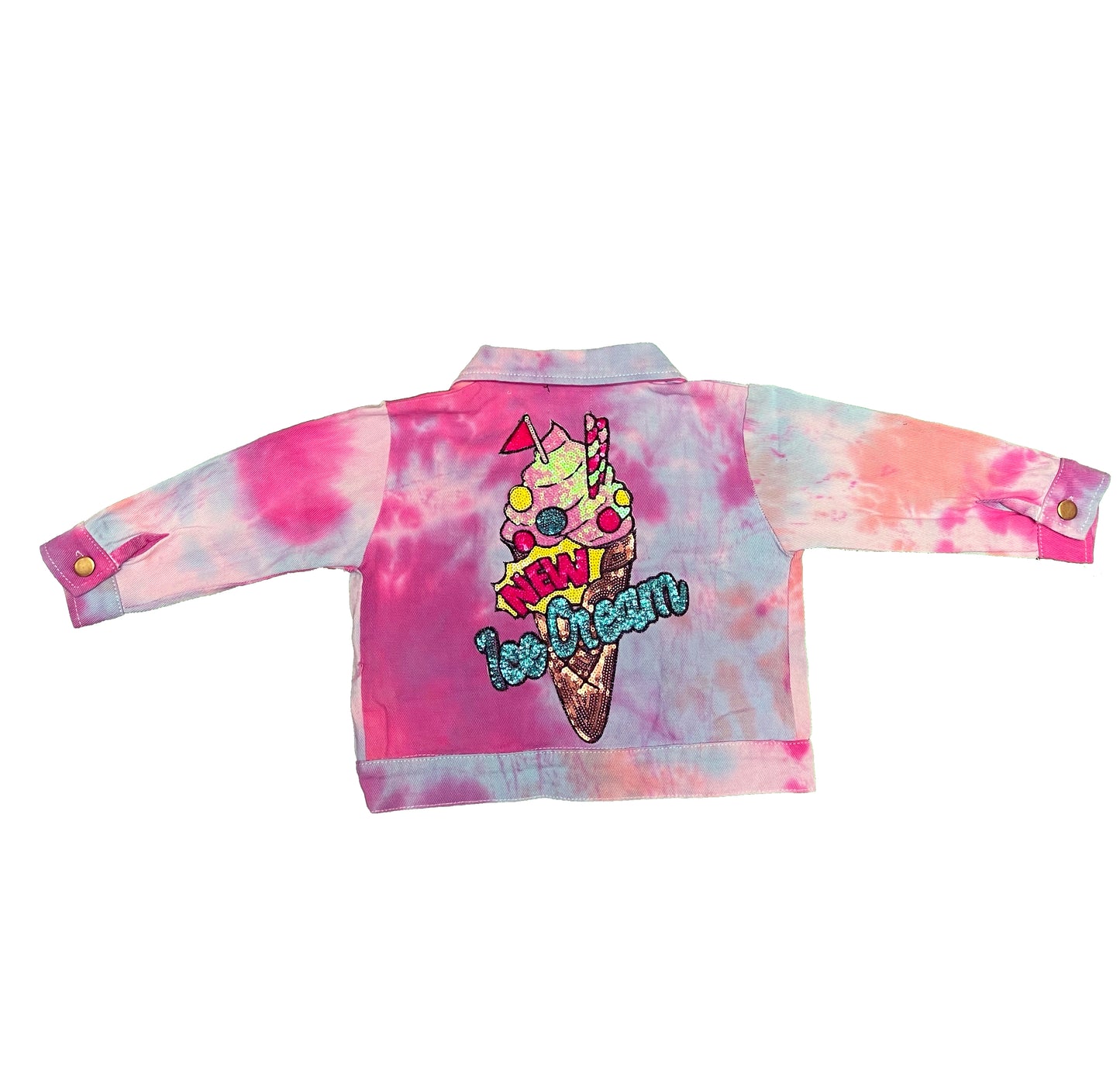 SEQUIN ICE CREAM PATCH TIE DYE JACKET