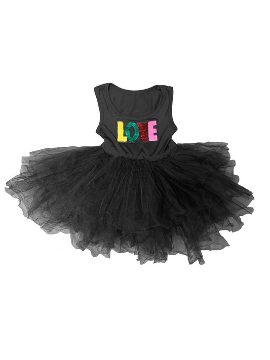 LOVE SEQUIN TUTU DRESS