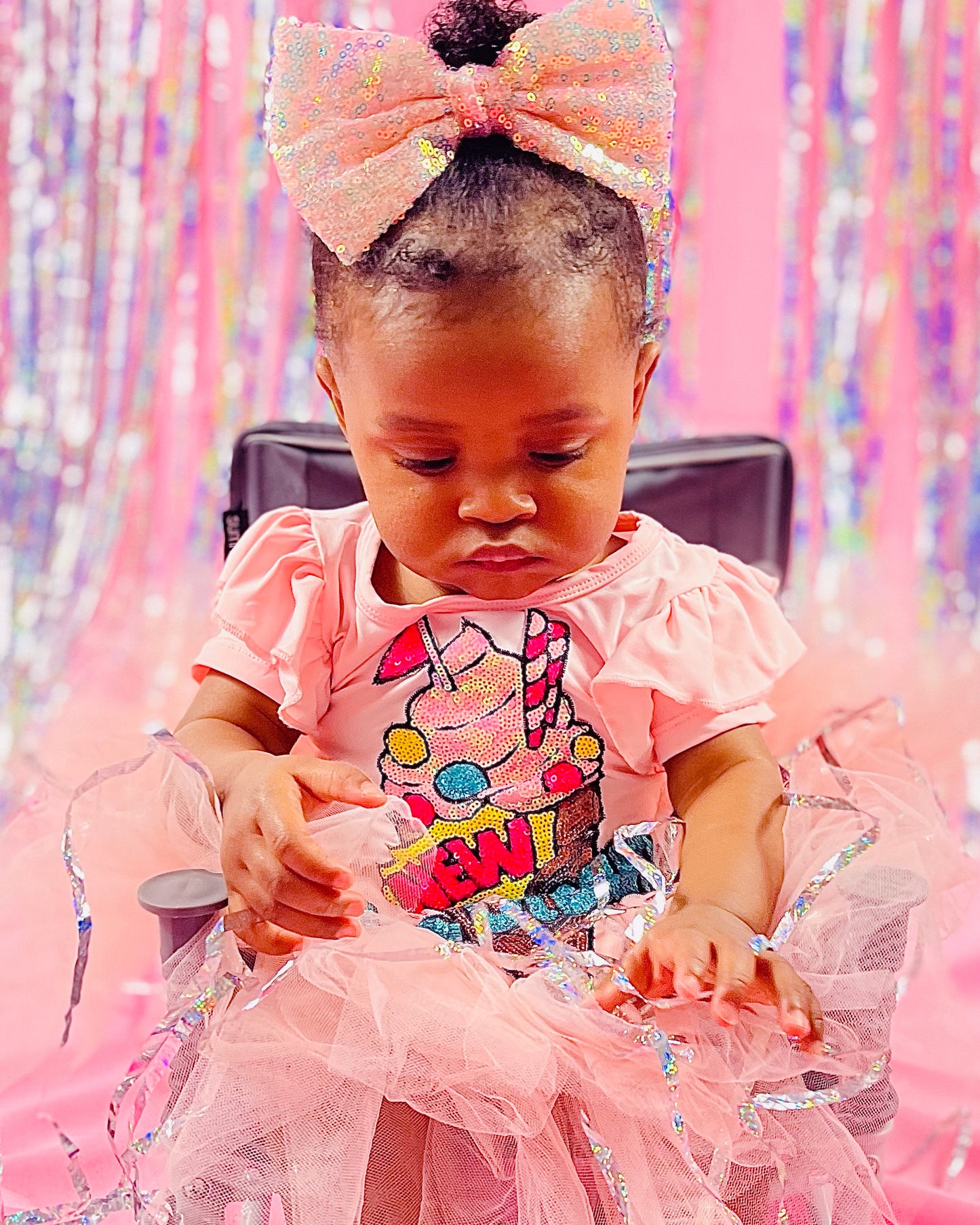 ICE CREAM SEQUIN PATCH TUTU DRESS